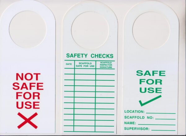 scaffold tags and holders